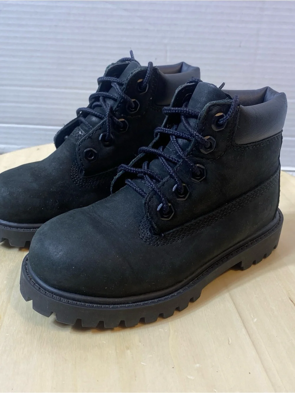 Timberland Black Nubuck Leather Waterproof Boots Kids Size Toddler 8